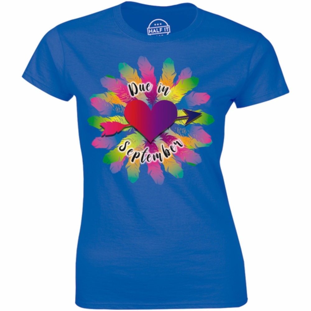 Due In September Funny Womens Announcement T-shirt